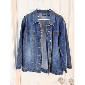 Chico’s Blue Denim Button Up Jacket Women’s Size 2